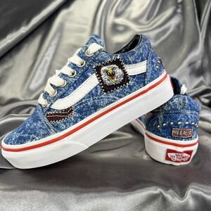 VANS Unisex Youth Sz 11.5 Cobra Kai Sneakers Unisex Blue Eagle Fang Logo Karate